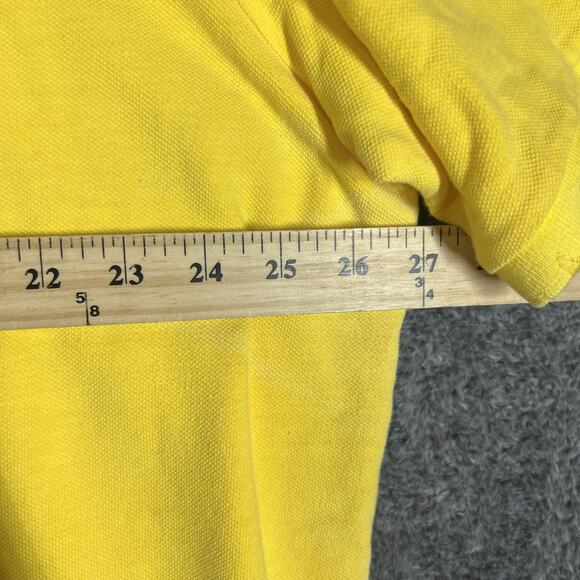 Polo Ralph Lauren Polo Shirt Mens 2XL Classic Fit Distressed Look Mesh Yellow - Picture 14 of 16